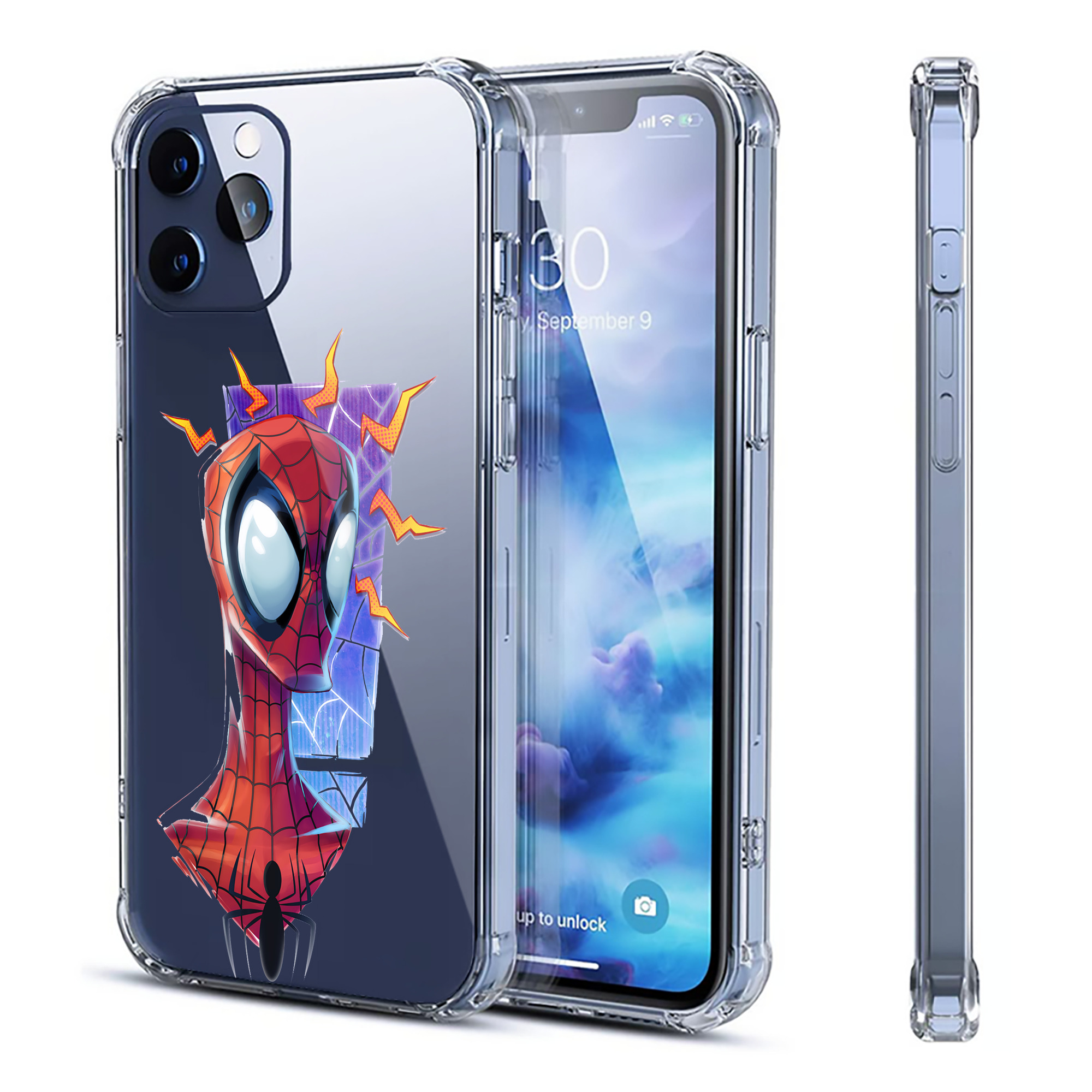 （画像用） Spider Man スパイダーマン 【iPhone 12シリーズ対応】透明スマホケース（クリアソフトケース）